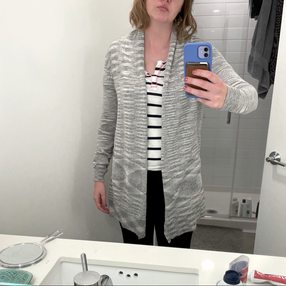 Cynthia Rowley metallic silver cardigan size small
